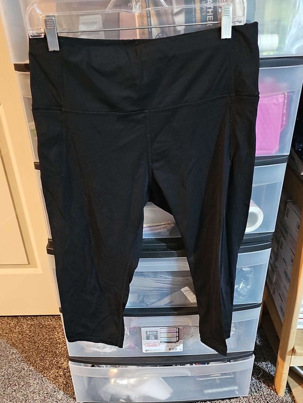 Black Active Crop Leggings Xl